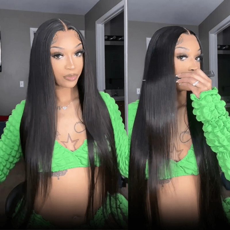 Geeta 6x4 Lace Closure / 13x6 Straight Lace Front Wigs Human Hair 180% Density HD Lace Glueless Wigs