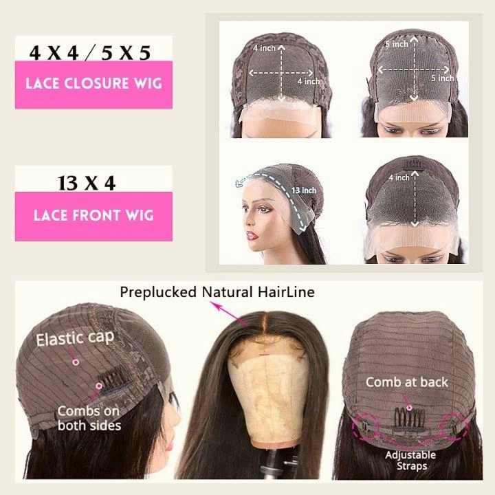Geeta Layer Cut Ombre Highlight Straight Bob Human Hair Wigs 13x4 Lace Front Glueless Wigs