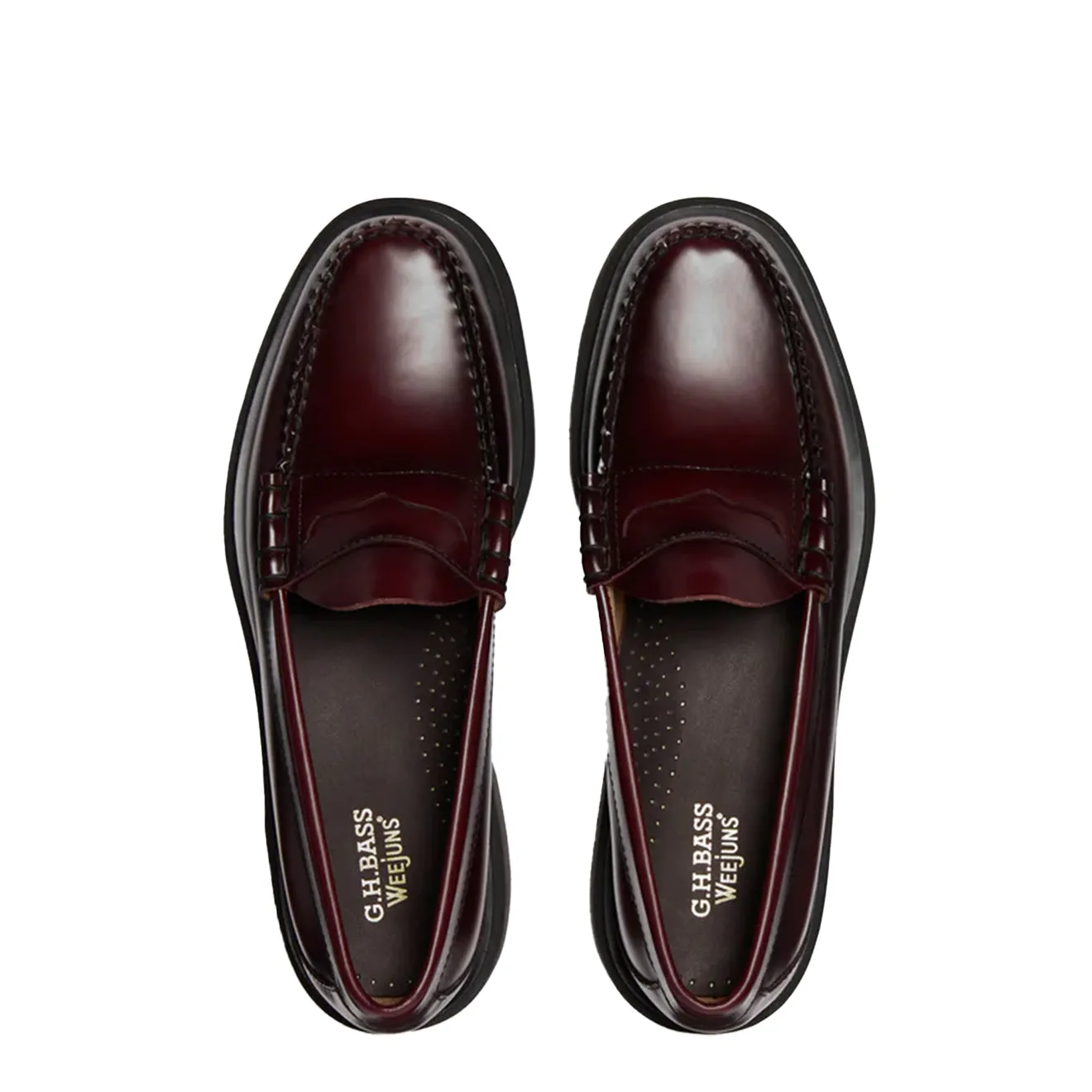 G.H Bass Weejun Step Larson Moc Penny Wine Leather