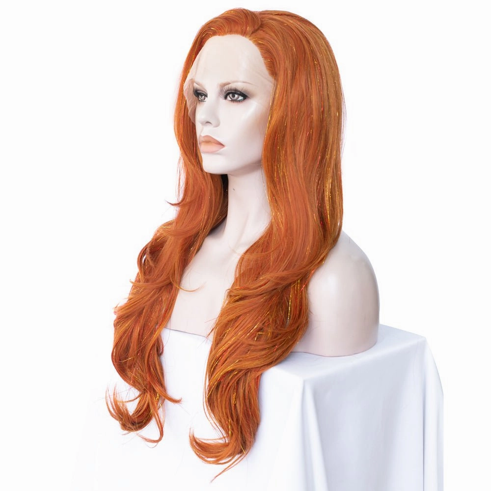 Ginger Blonde Synthetic Lace Front Wig With Tinsel Hair