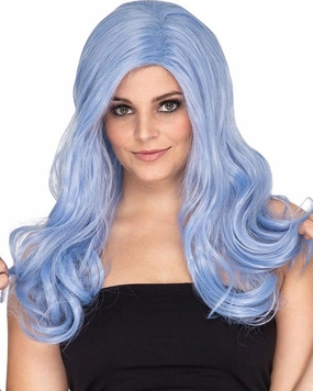 Glamour Deluxe Bubblegum Blue Long Wavy Wig