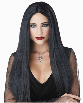 Gothic Matriarch Long Black Wig
