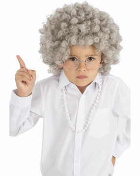 Granny Perm Grey Curly Kids Wig