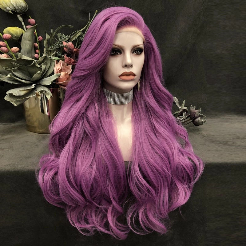 Grape Soda -Pink Purple Long Loose Wave Synthetic Lace Front Wig