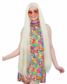 Hippie Extra Long Blonde Wig