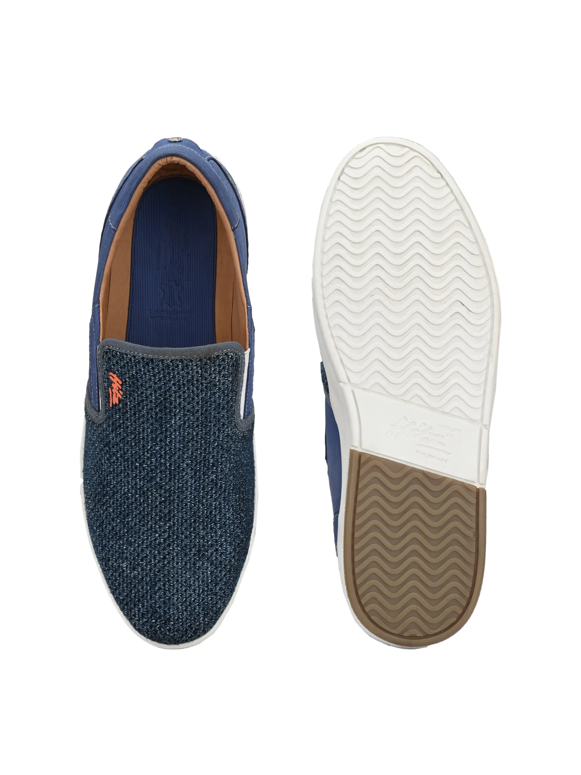Hitz Men's Blue Slip-on Casual Sneaker shoes