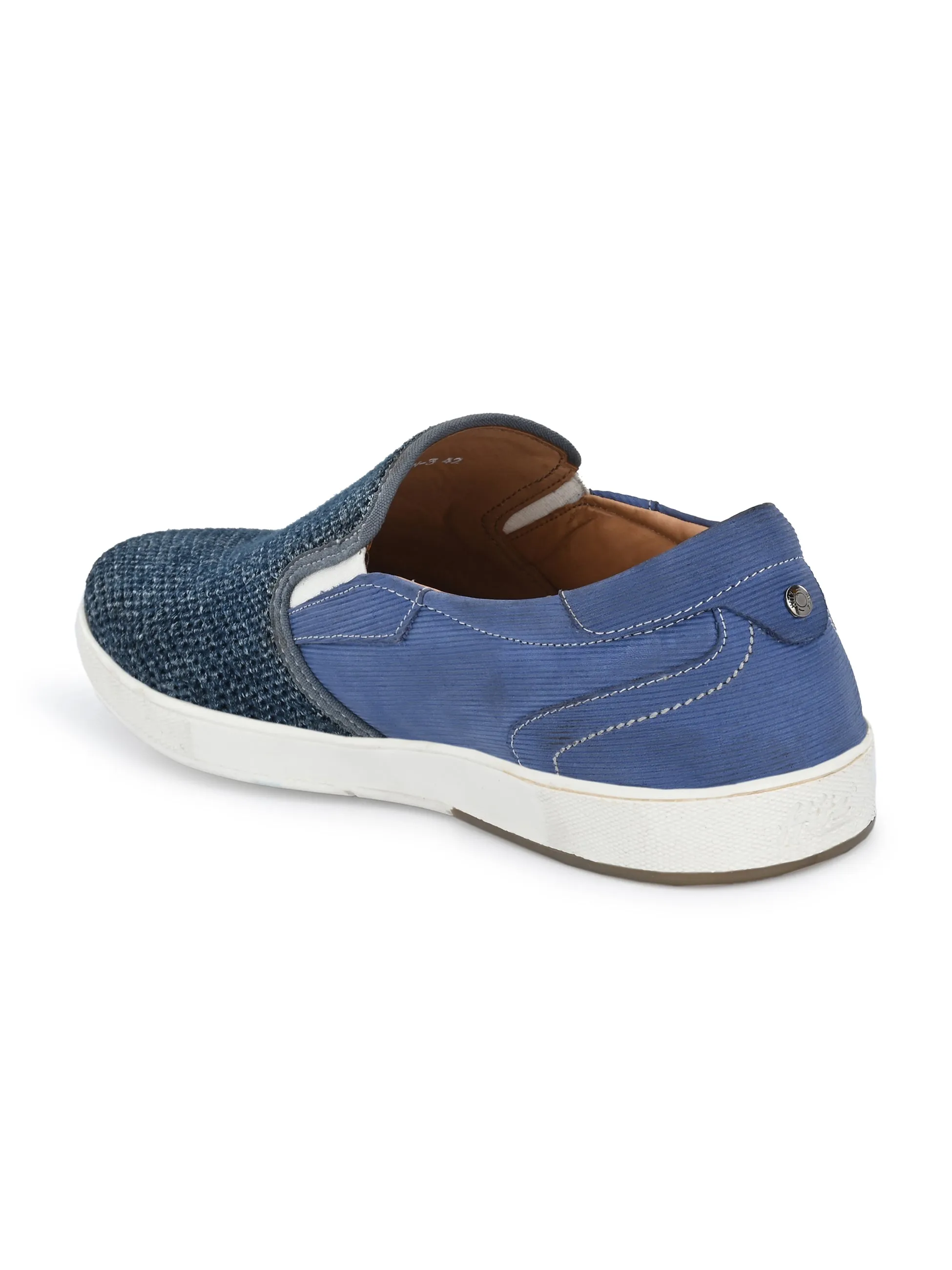 Hitz Men's Blue Slip-on Casual Sneaker shoes