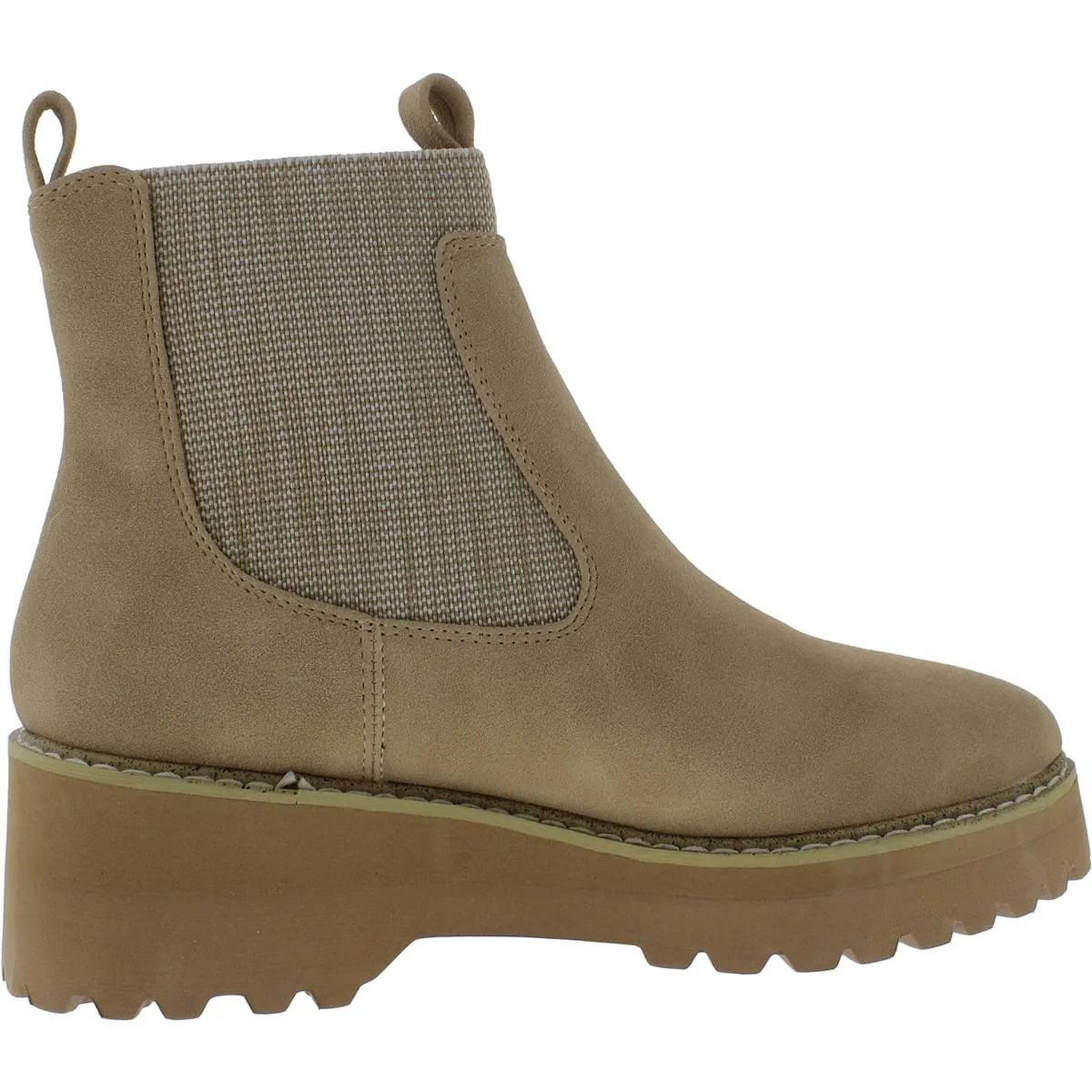 IDELA Womens Faux Leather Wedge Heel Ankle Boots