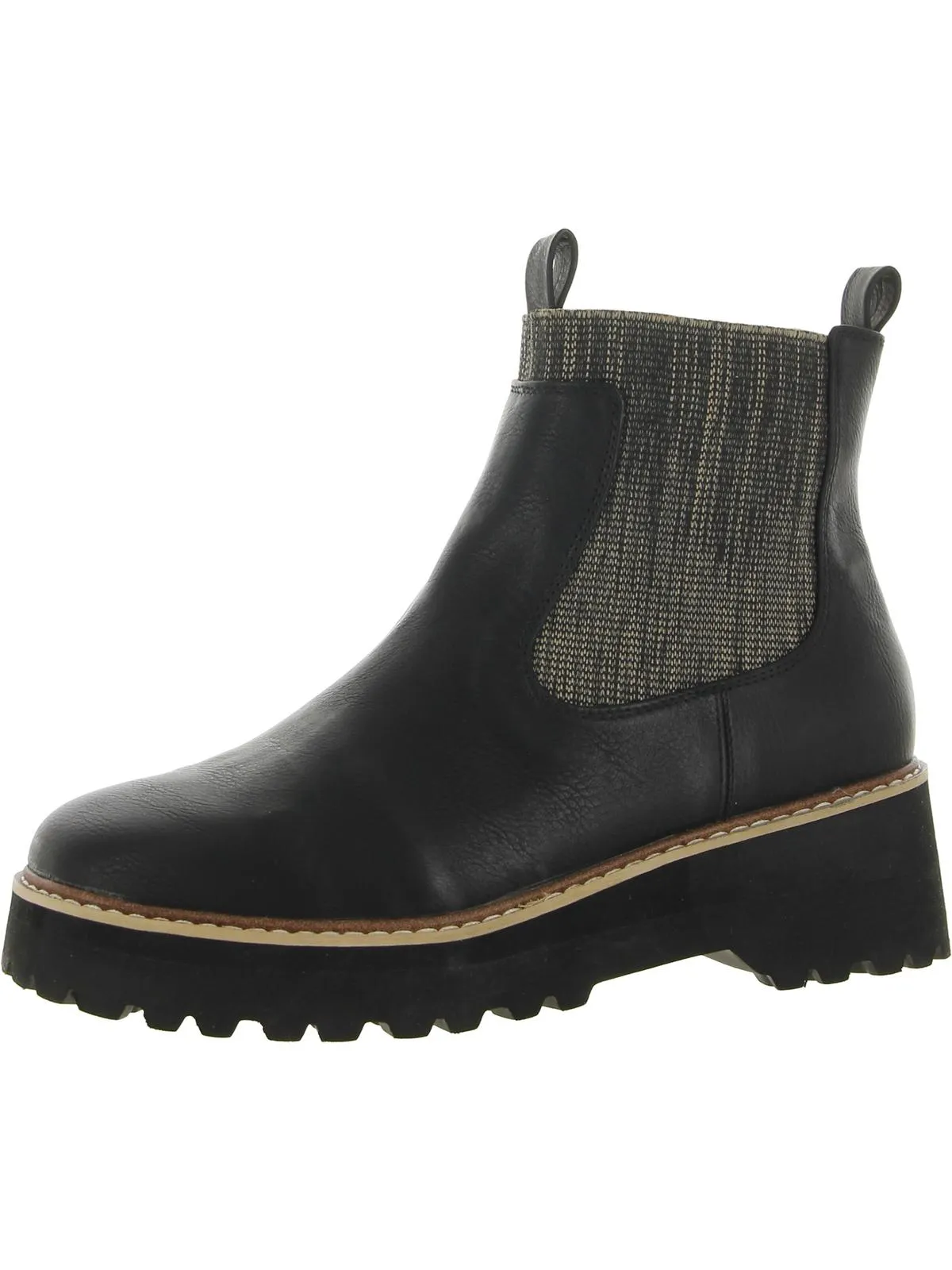 IDELA Womens Faux Leather Wedge Heel Ankle Boots