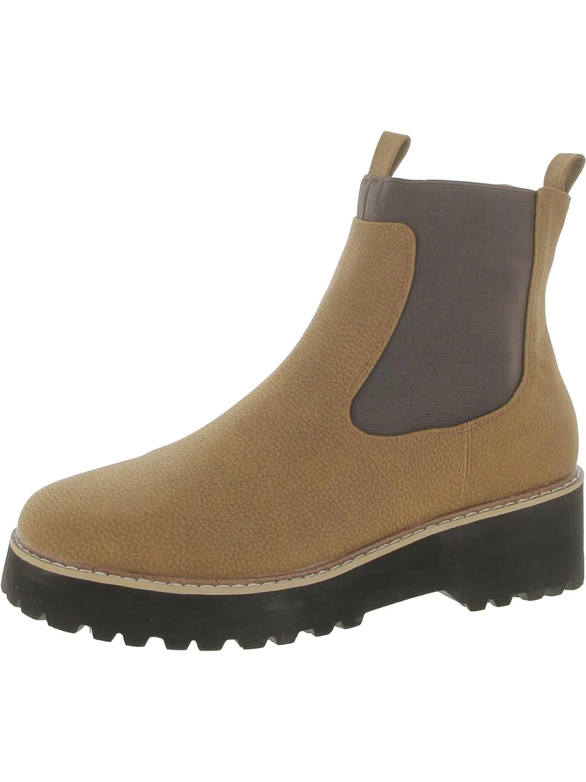IDELA Womens Faux Leather Wedge Heel Ankle Boots