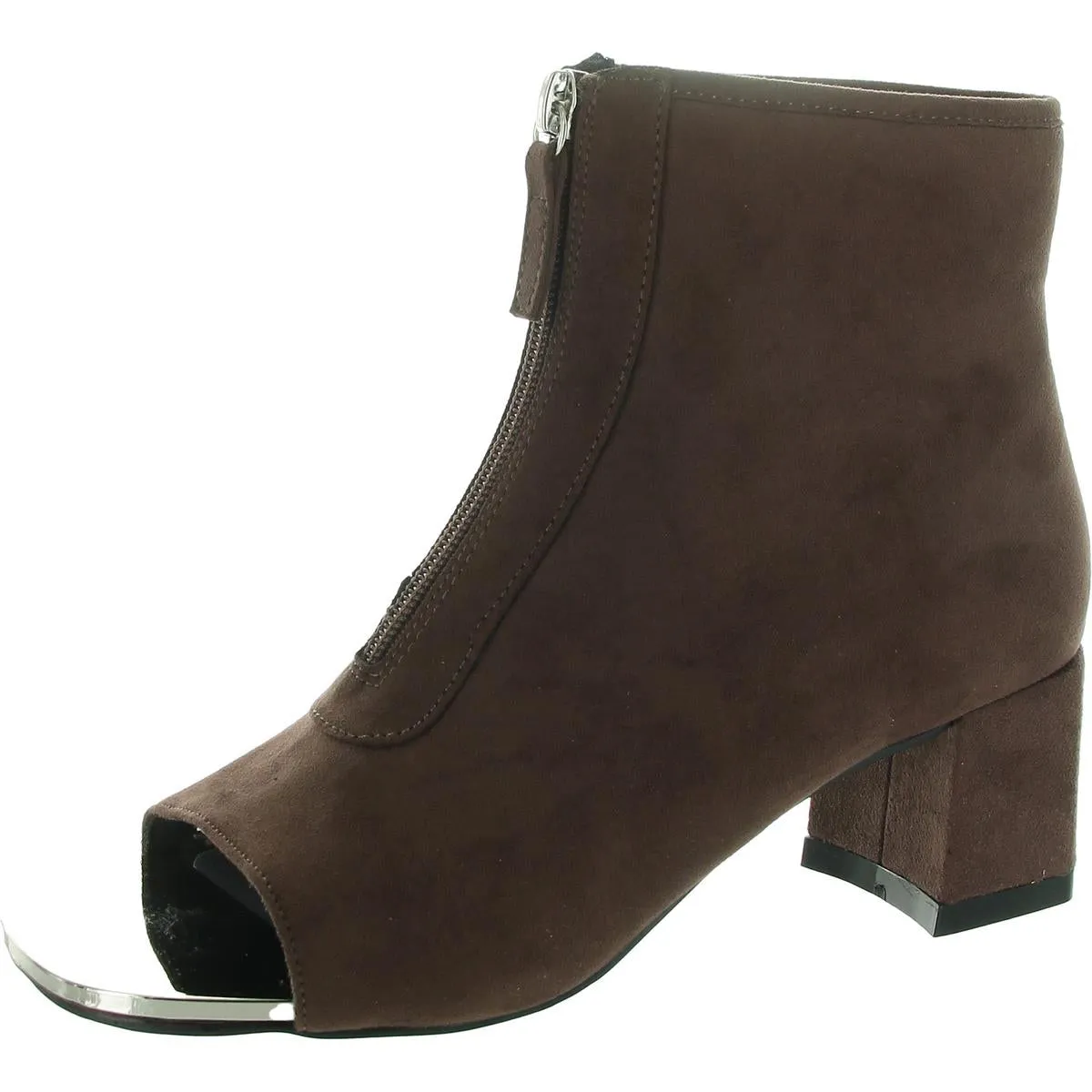 Jaded Womens Faux Suede Metallic Ankle Boots