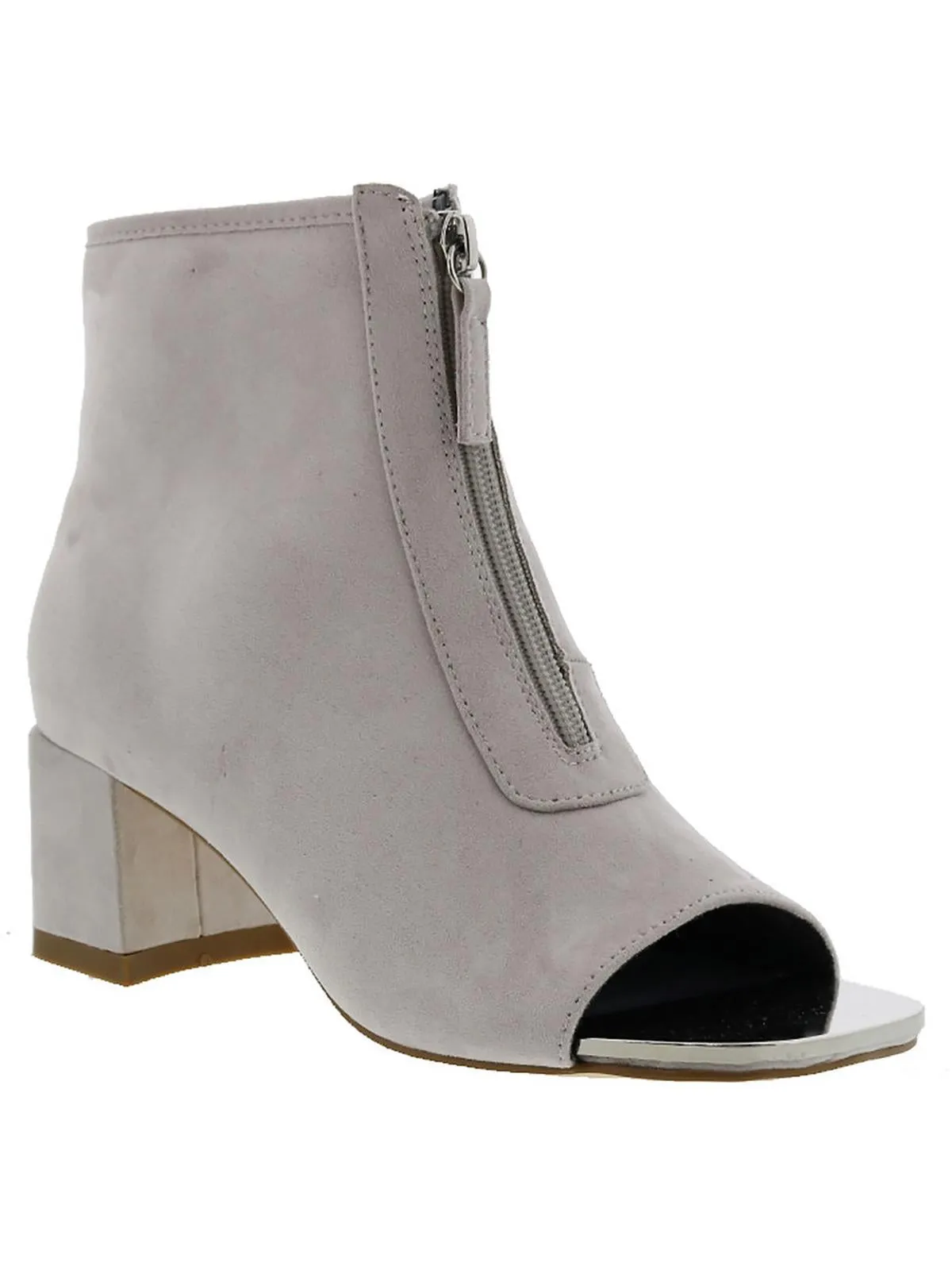 Jaded Womens Faux Suede Metallic Ankle Boots