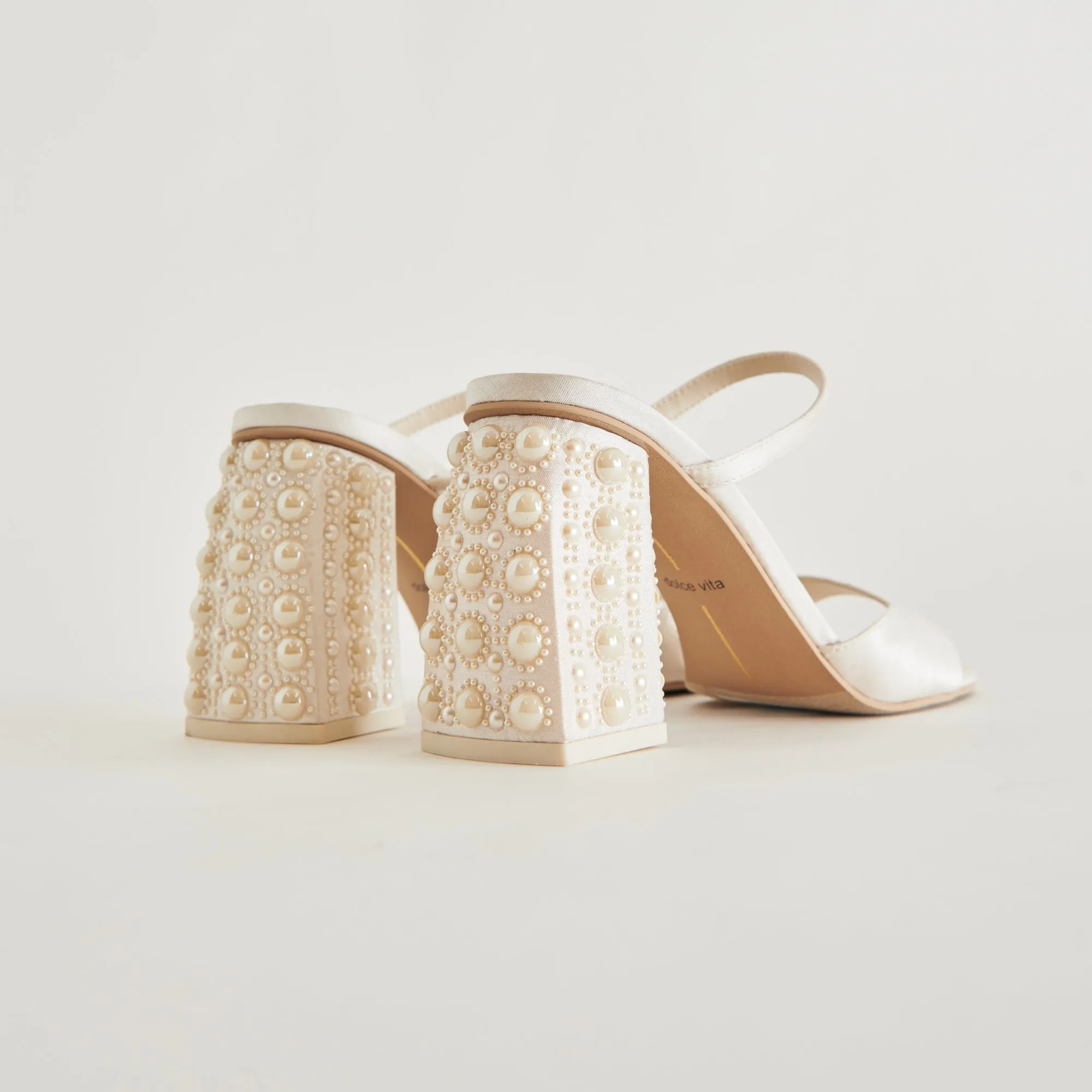 JEMMY PEARL HEELS VANILLA SILK