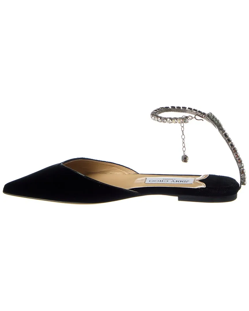 Jimmy Choo Saeda Velvet Flat