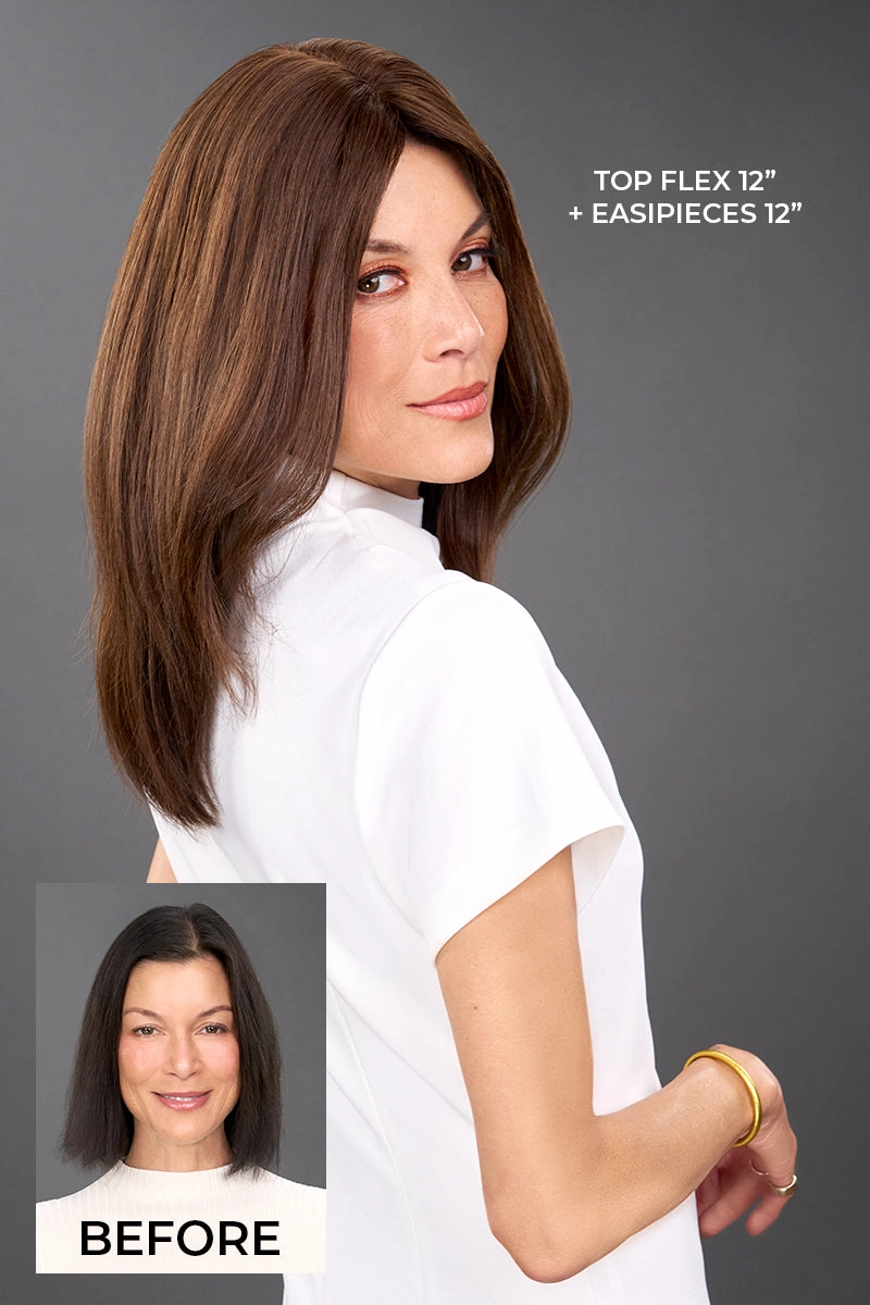 Jon Renau Toppers - Top Flex 12" (#6008) - Remy Human Hair