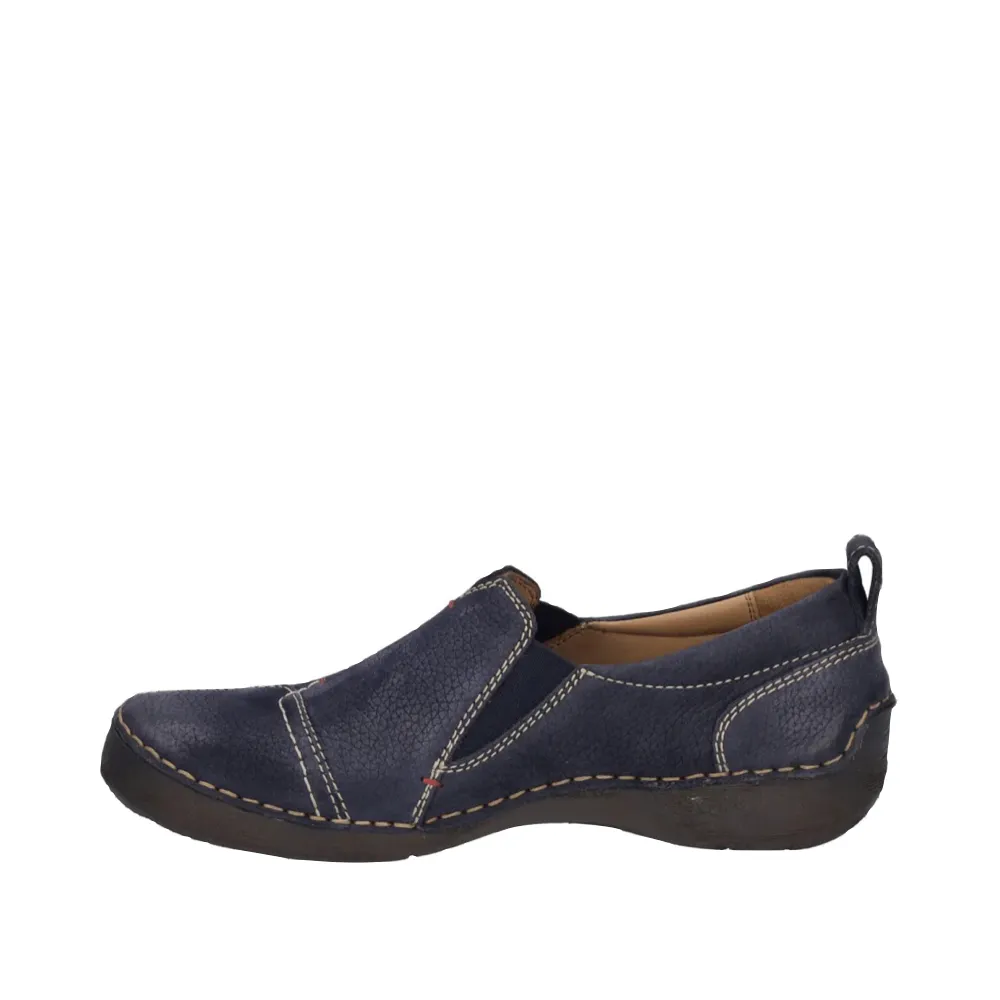 Josef Seibel Women's Fergey 49 Nubuck Slip On in Ocean Blue