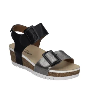Josef Seibel Women's Quinn 02 Wedge Sandal in Basalt