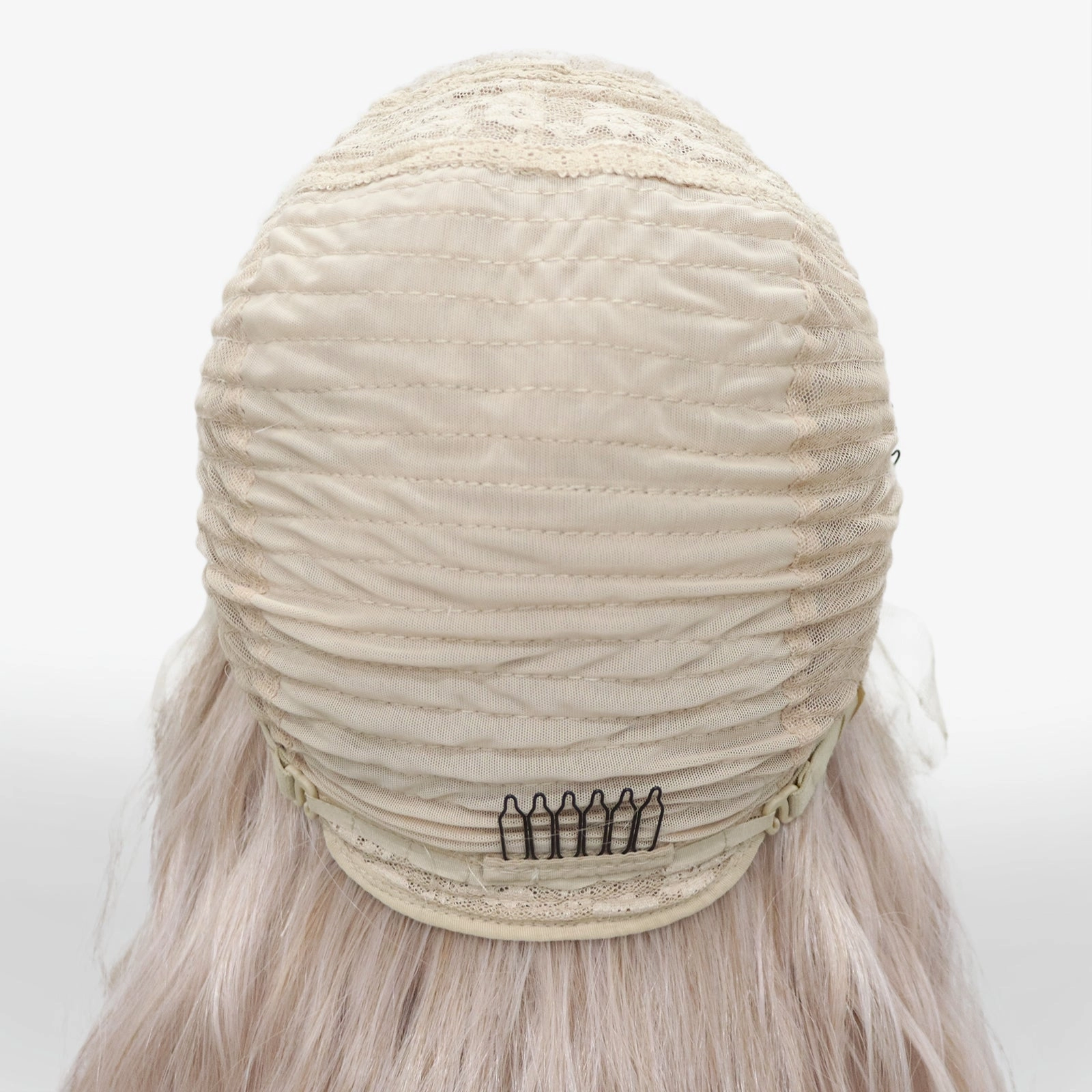 Judi Trendy Light Peach Pink Water Wave 13*4 Lace Front Wig
