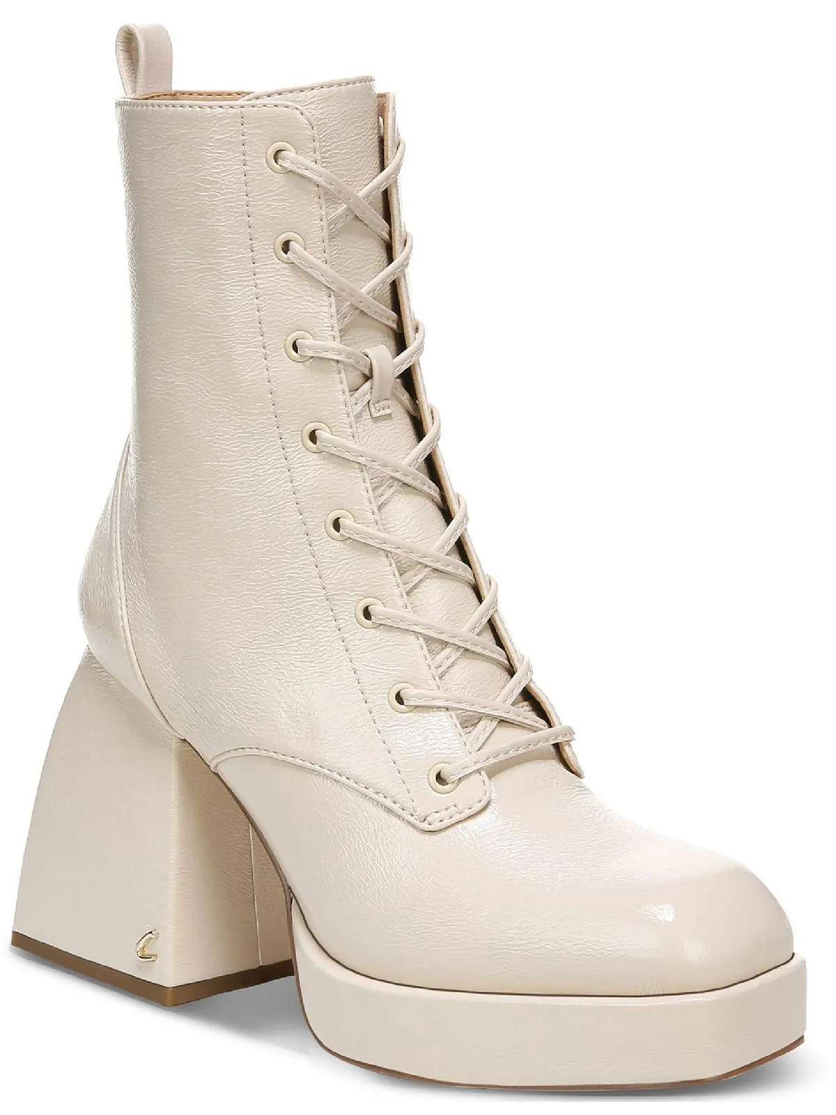 Karter Womens Faux Leather Lace-Up Ankle Boots
