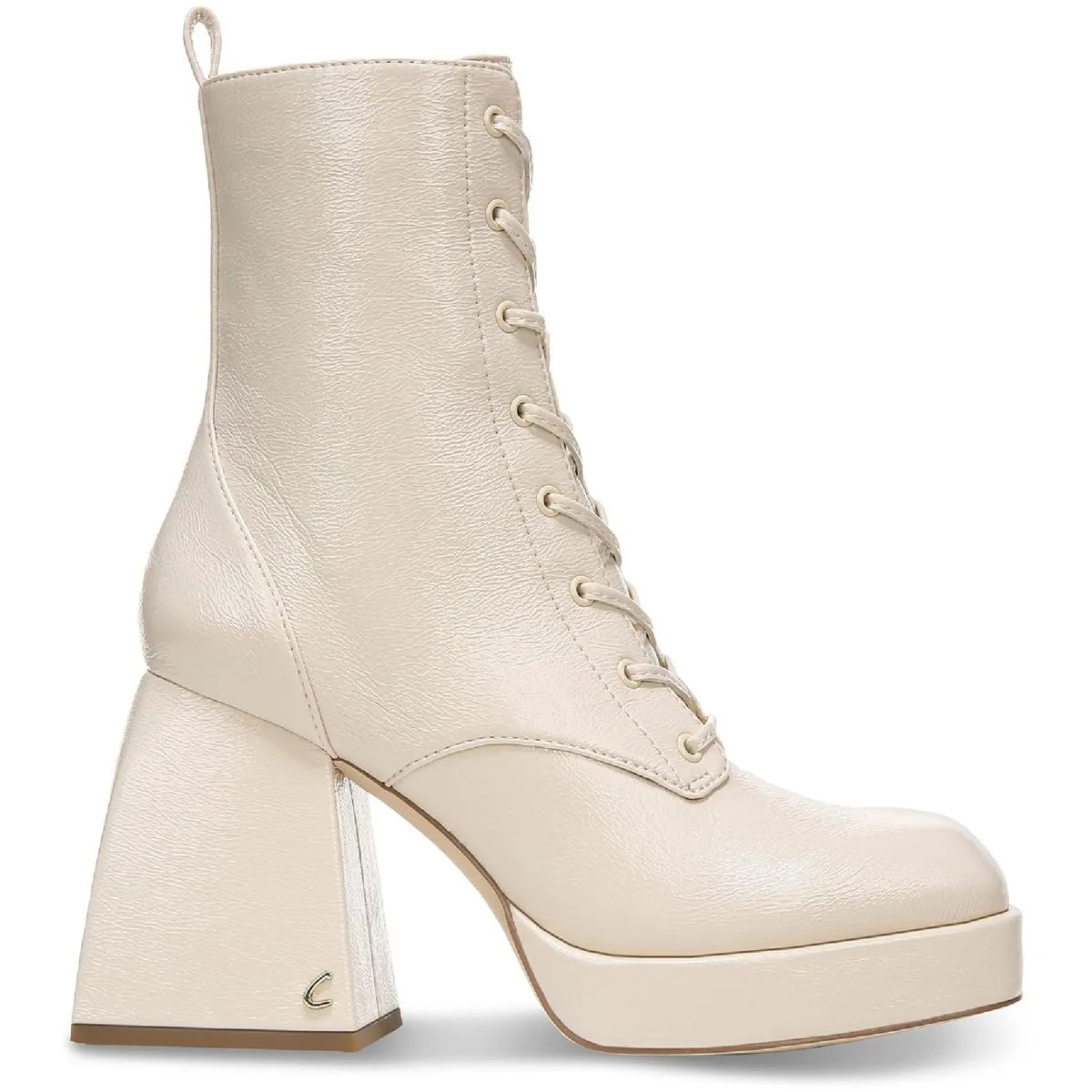 Karter Womens Faux Leather Lace-Up Ankle Boots