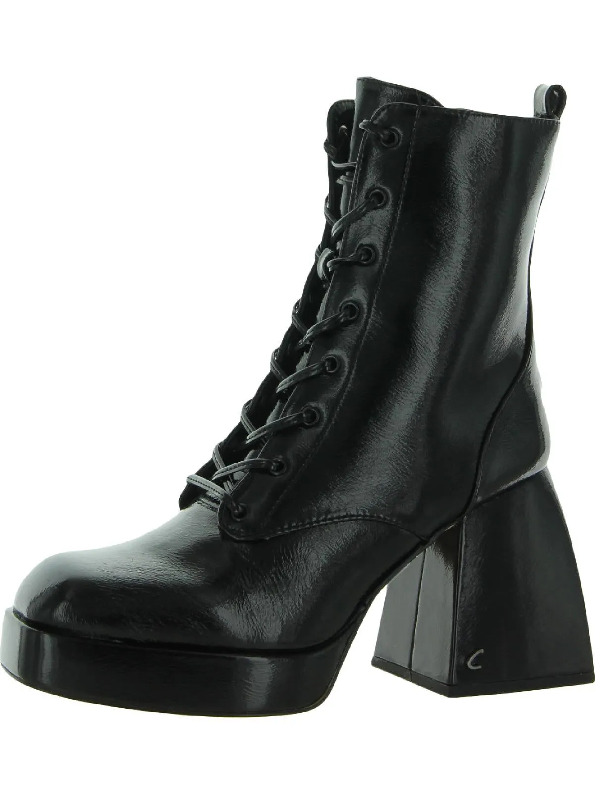 Karter Womens Faux Leather Lace-Up Ankle Boots