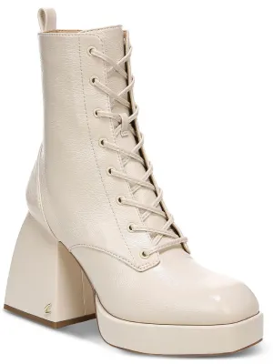 Karter Womens Faux Leather Lace-Up Ankle Boots