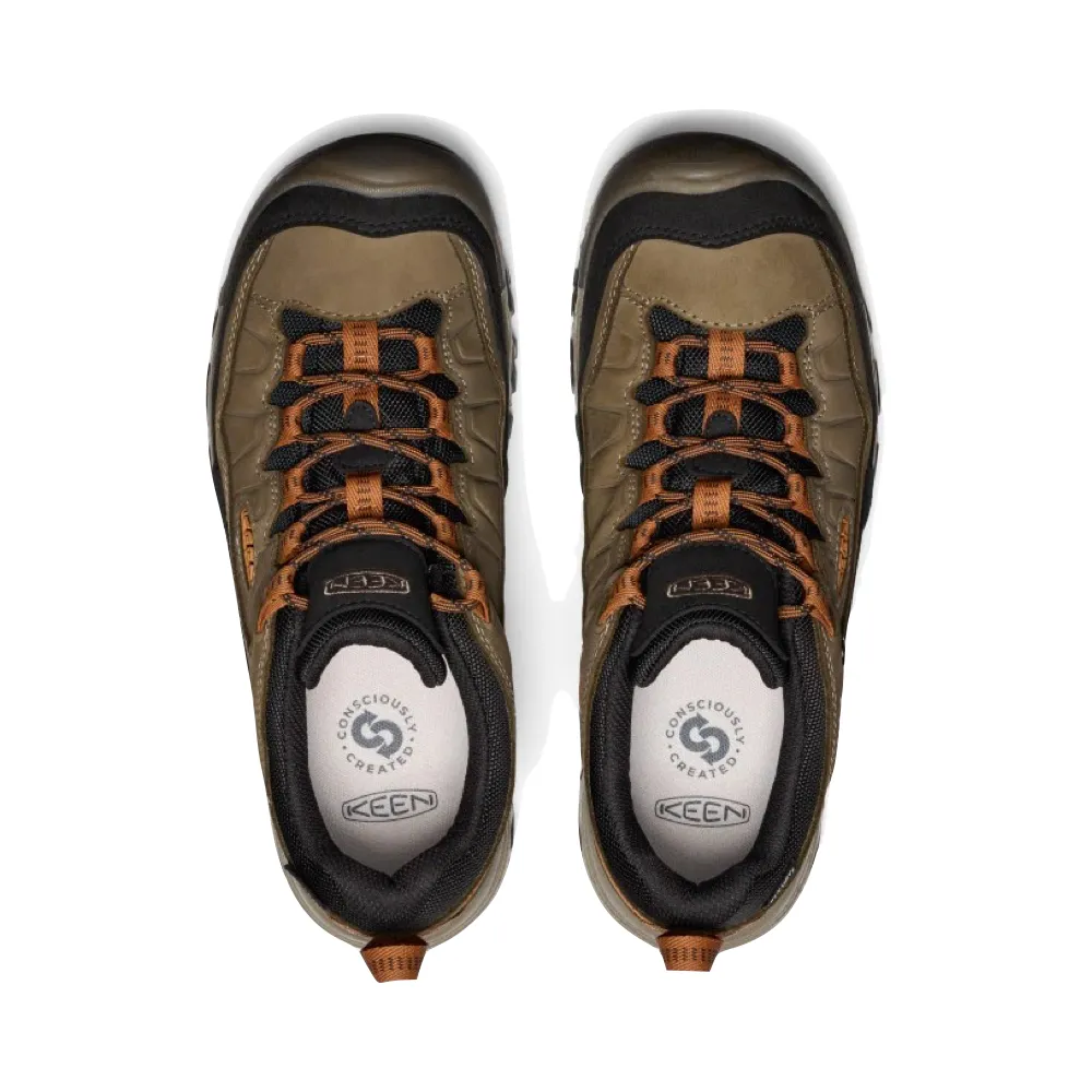 KEEN Men's Targhee IV Waterproof Hiking Shoe in Sea Turtle/Roasted Pecan