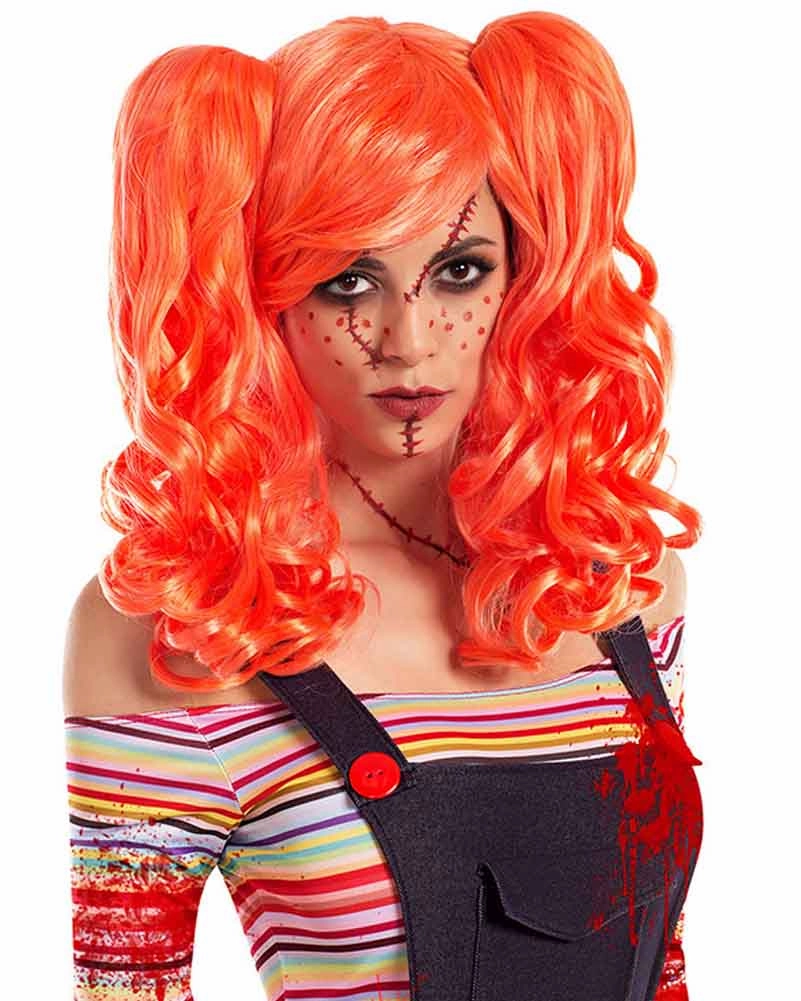 Killer Doll Orange Pigtails Wig
