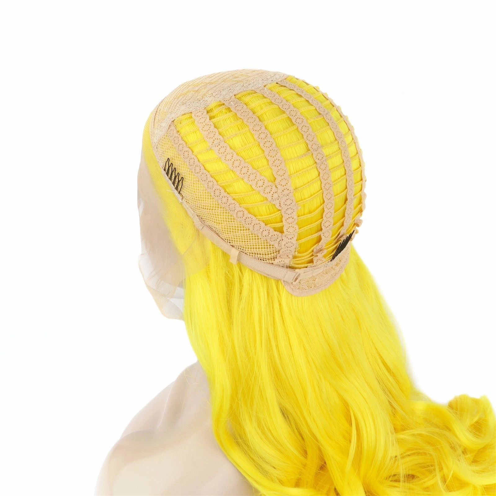 Lemon Soda - Neon Yellow Long Synthetic Lace Front Wig For Drag