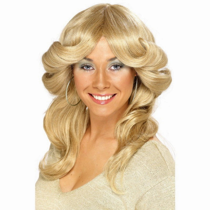 Long Blonde 70s Flick Wig