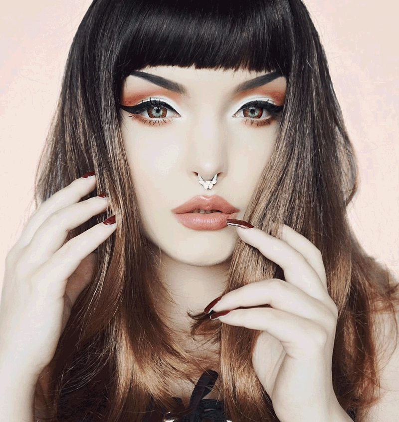 Long bob wig, dark brown blending to light brown: Harper