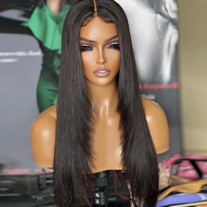 Long Layered Straight 4x4 HD Lace Closure Wig Butterfly Haircut Human Hair Wigs-Geeta Hair