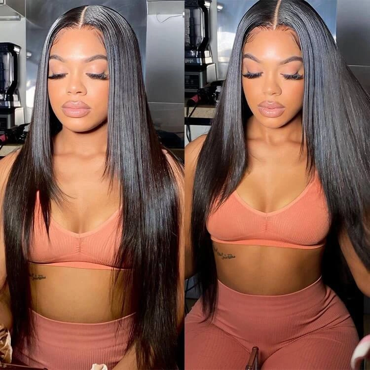 Long Layered Straight 4x4 HD Lace Closure Wig Butterfly Haircut Human Hair Wigs-Geeta Hair