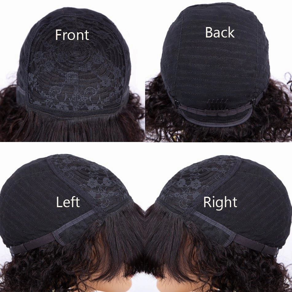 Long Straight Hair With Bangs Real Human Hair Wig Natural Black Hair Wig -Geeta Hair