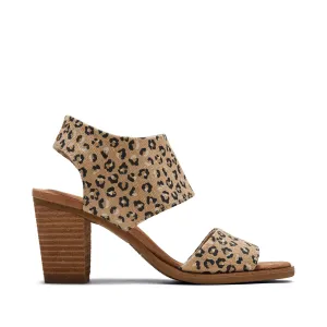 Majorca Natural Textured Leopard Cutout Sandal