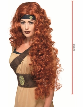Medieval Warrior Queen Princess Wig Auburn