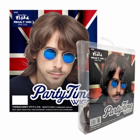 Mens Brown 60s Wig