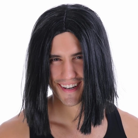 Mens Lob Hair Wig, Black