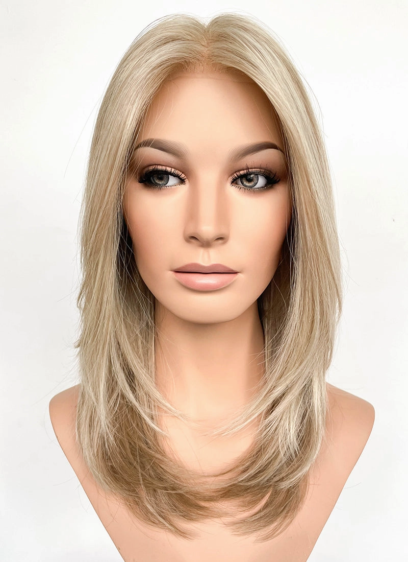 Mixed Blonde Straight Mono Top Bob Lace Wig MN006