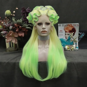 Moon Fluorescent Green Neon Lace Front Styled Wig
