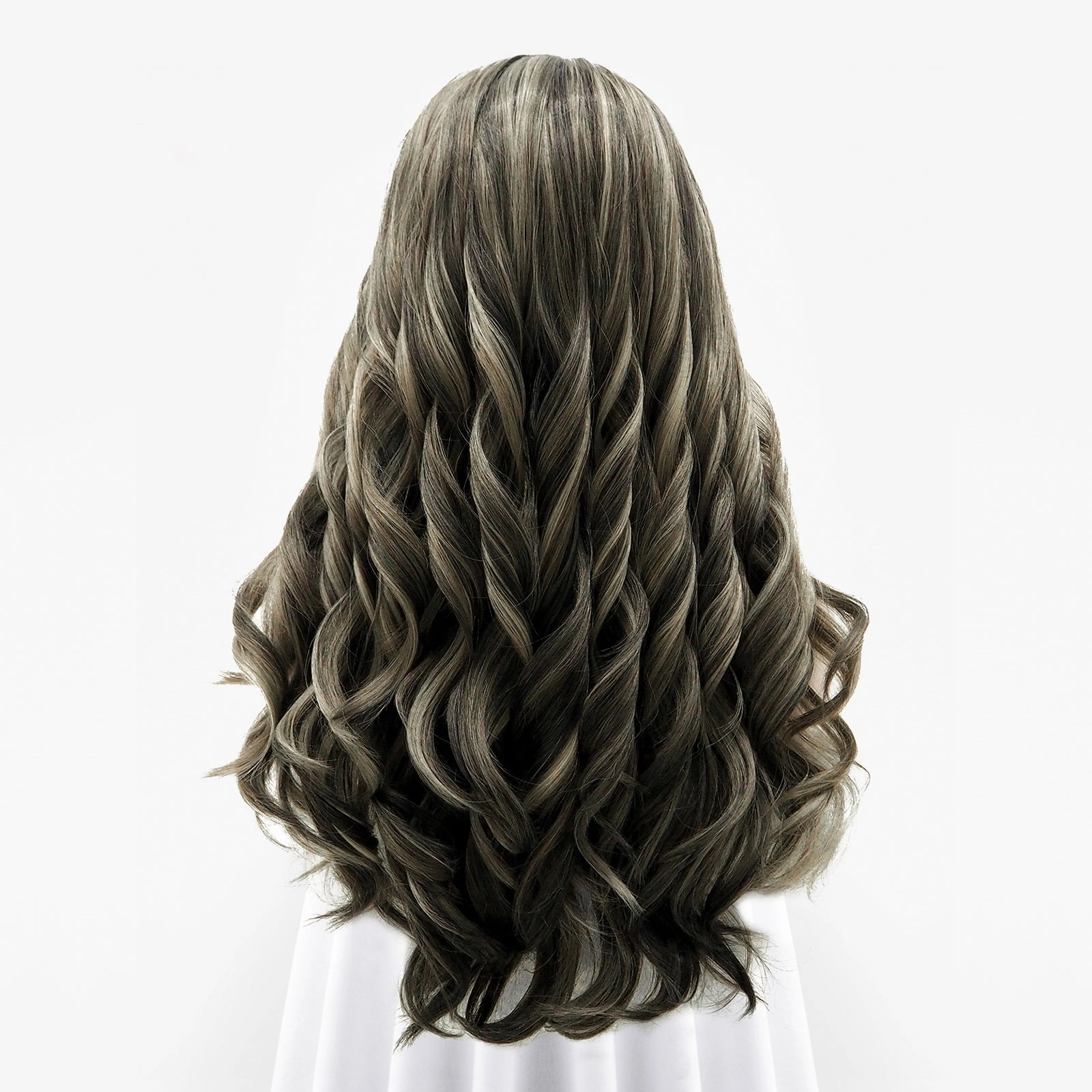 Natural Brown Black And Blonde Highlights Lace Front Daily Wear Wig