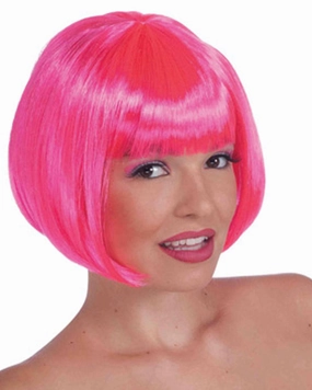 Neon Pink Bob Wig