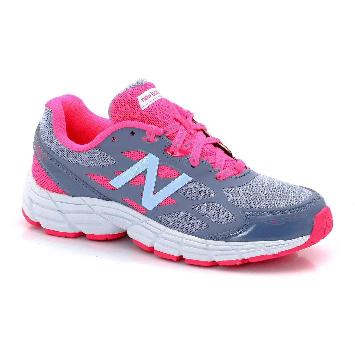 New Balance Grey/Pink KJ880v5 Youth Sneaker