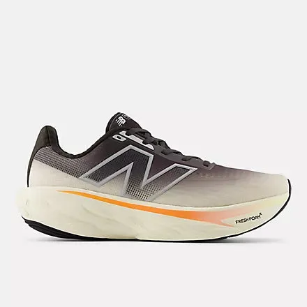 New Balance Men's Fresh Foam X 1080v14 Sneaker in Black Cement with Angora and Hot Mango