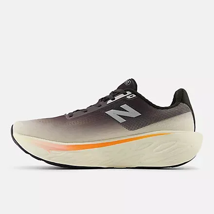 New Balance Men's Fresh Foam X 1080v14 Sneaker in Black Cement with Angora and Hot Mango