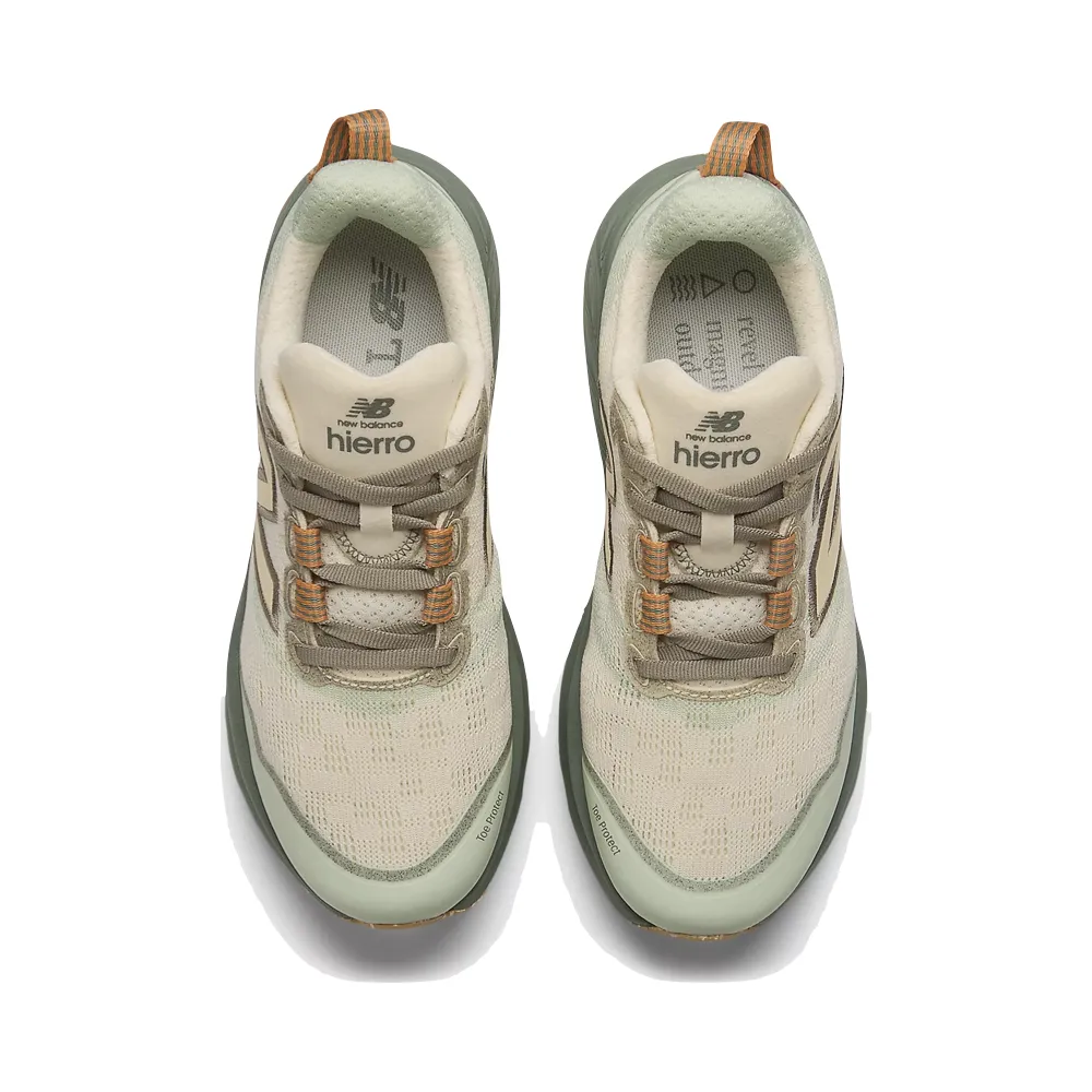 New Balance Women's Fresh Foam X Hierro v9 Sneaker in Calcium with Dark Juniper