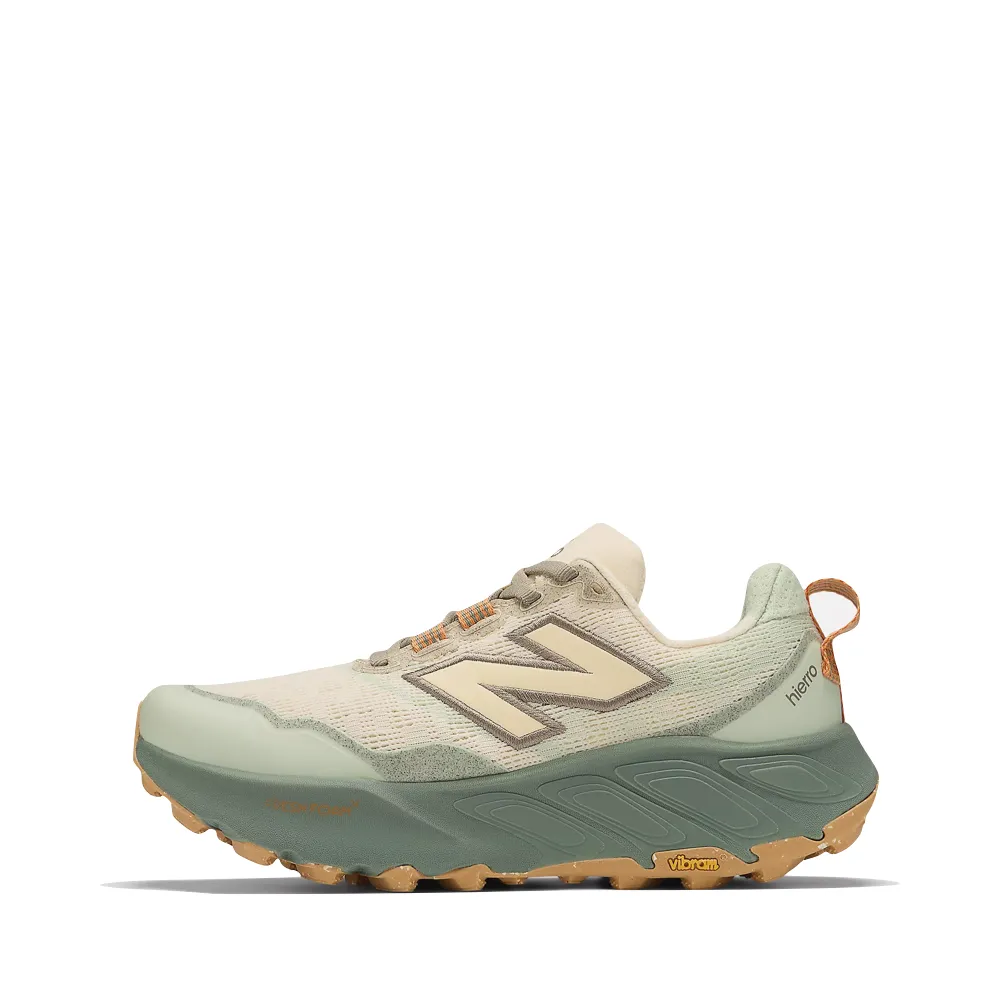 New Balance Women's Fresh Foam X Hierro v9 Sneaker in Calcium with Dark Juniper