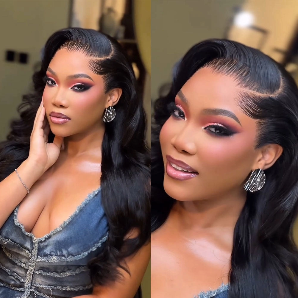 New Custom Lagos Hairline Preshaped M Hairline 13x6 Skin Melt Lace Front Wig