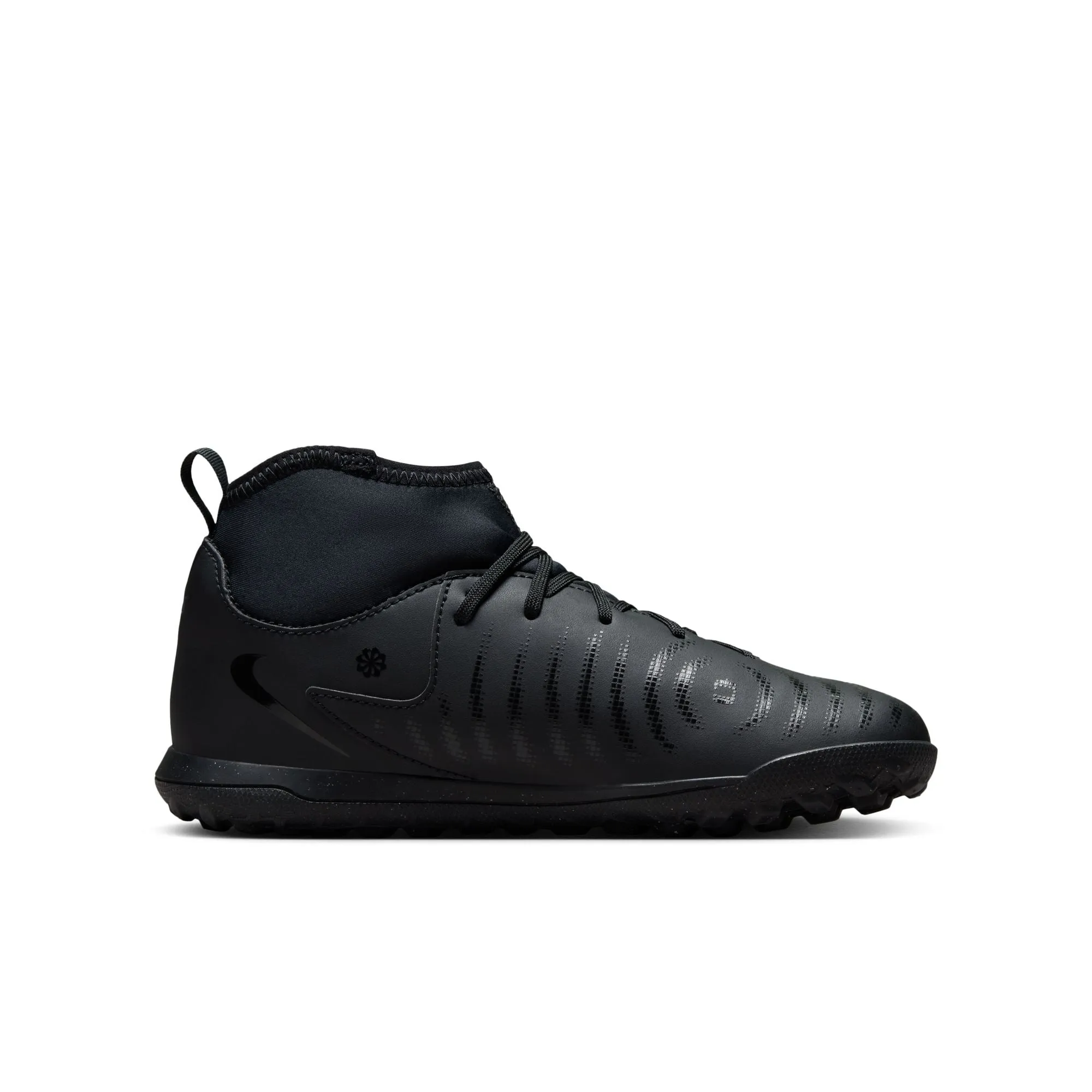 Nike Junior Phantom II Academy TF Turf Soccer Cleats - Black/ Black Deep Jungle