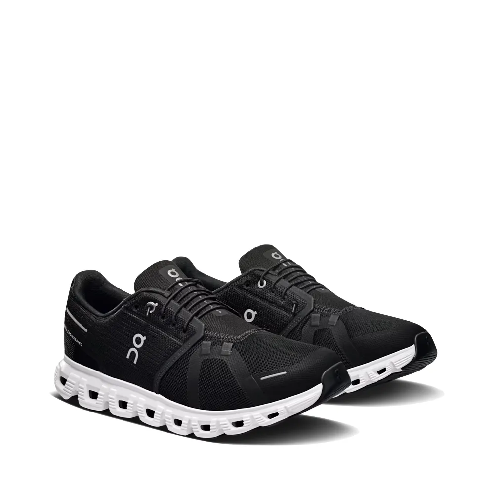 On Men's Cloud 6 Sneaker in Black/White